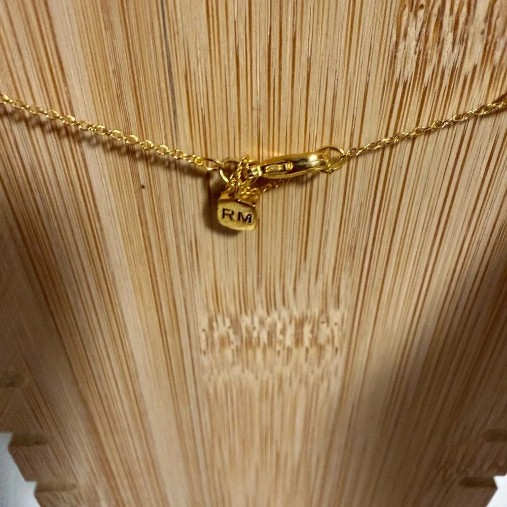 Rebecca Minkoff Initial Gold Tone Necklace with crystal accents. Letter “M” NWT